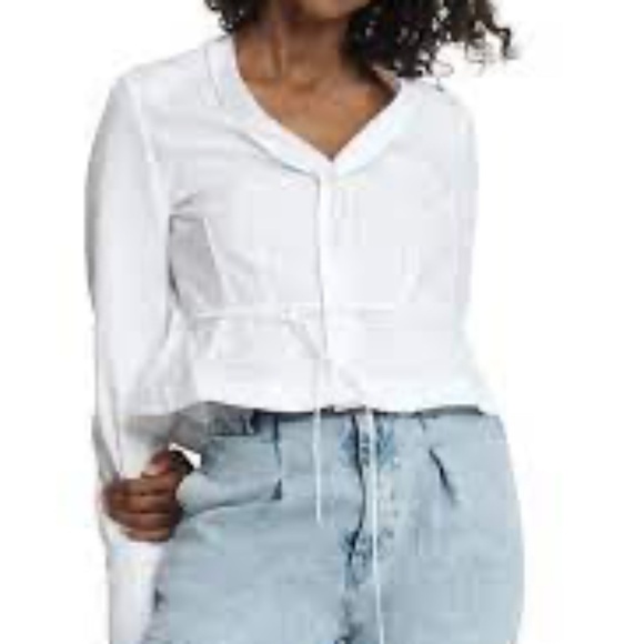 rag & bone Tops - NWT RAG & BONE Victorine Cotton Blend Peplum Top Women's Sz L White
